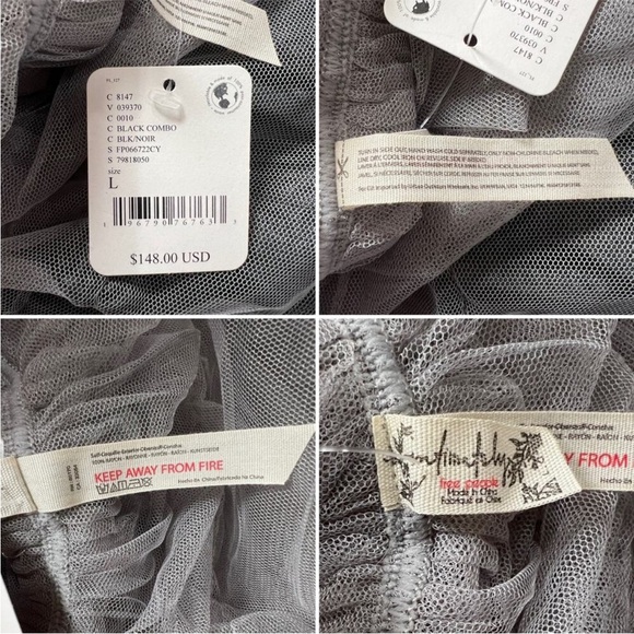 Free People Tulle Much, Half Slip Gray to Black, Tiered Maxi Skirt - NWT - Picture 8 of 8